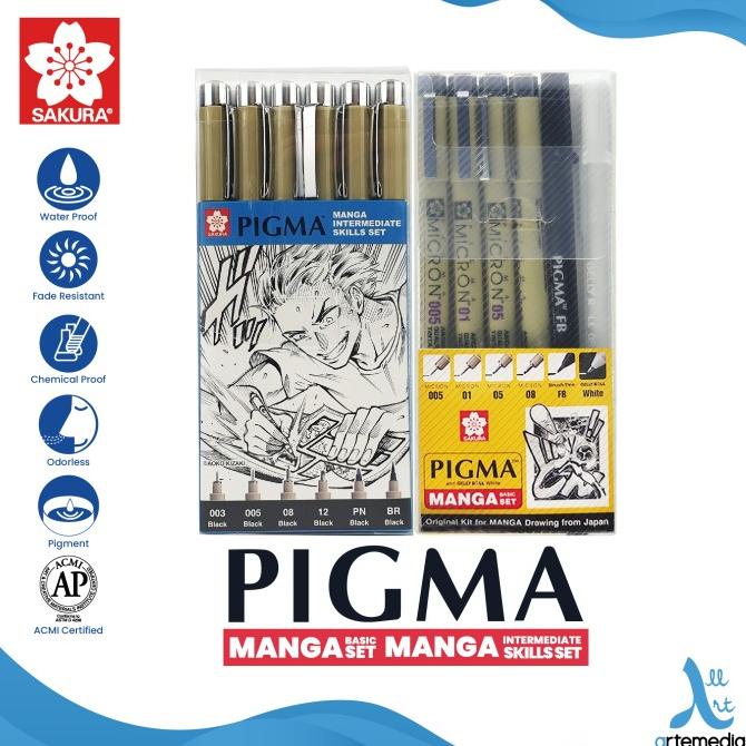 

Drawing Pen Sakura Pigma Micron Manga Basic Set Pulpen Gambar