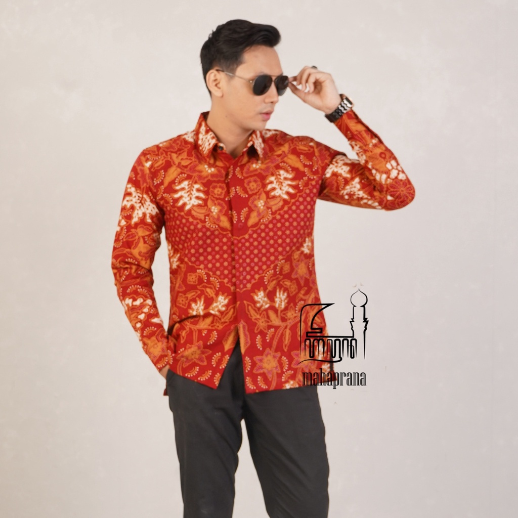 BATIK MAHAPRANA Motif DHARANINDRA REKTA Atasan Kemeja Batik Pria Lengan Panjang Full Furing MHP-209