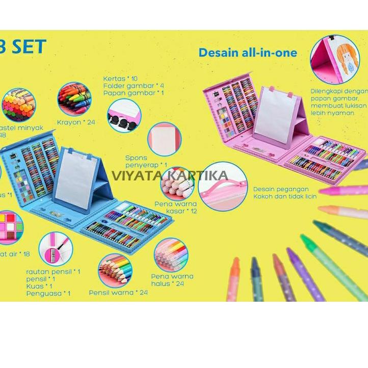 

Terbaru | FG2 | crayon set 208 pcs krayon mewarnai alat menggambar melukis anak anak