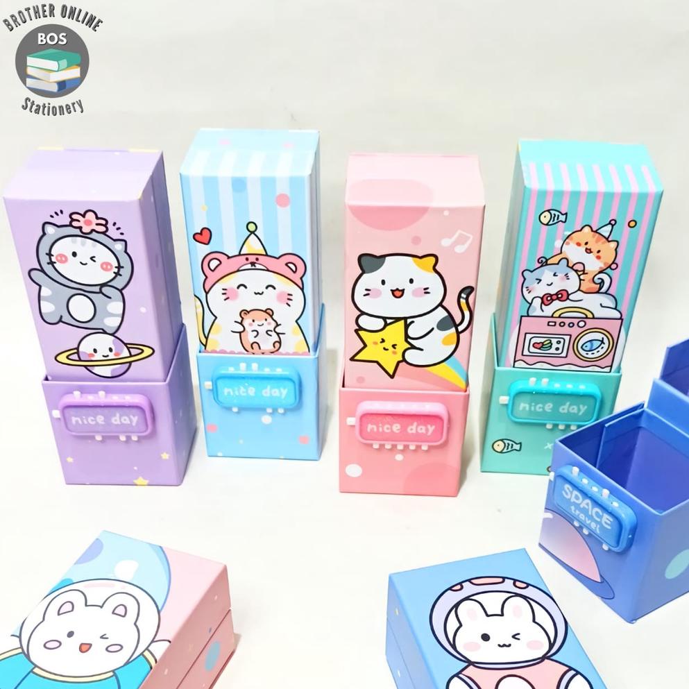 

NEW ARRIVAL !! BOS Kotak Pensil Karton Berdiri Tingkat Pin/Cermin/Pencil Box/Wadah [KODE 027]