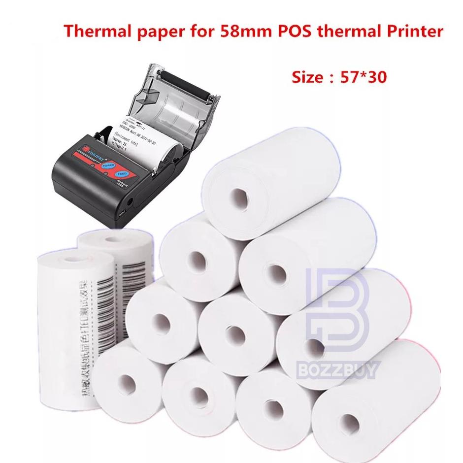 

Kekinian - Bozzbuy - Paket 10 Roll Kertas Printer Thermal 58mm x 30mm !!