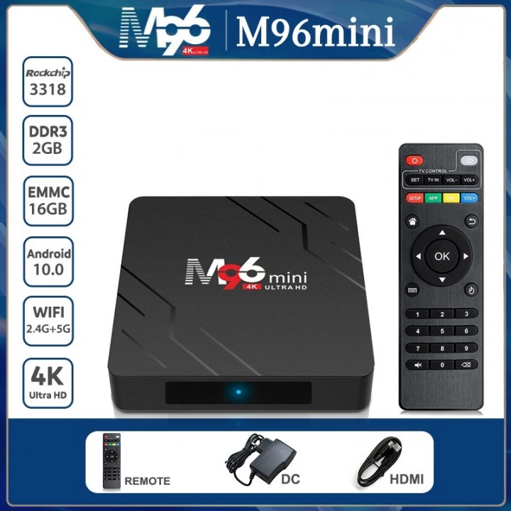 M96 MINI M96MINI- Android 9.0 Smart TV Box 4K UHD - RAM 2GB ROM 16GB
