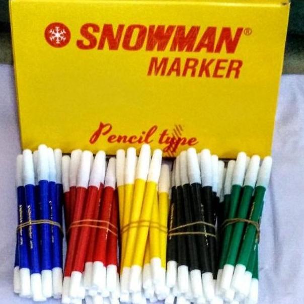 

&6JSD3-B [ LUSIN ] Spidol Kecil - Snowman Marker Pencil Type 1 Warna MURAH AZ7