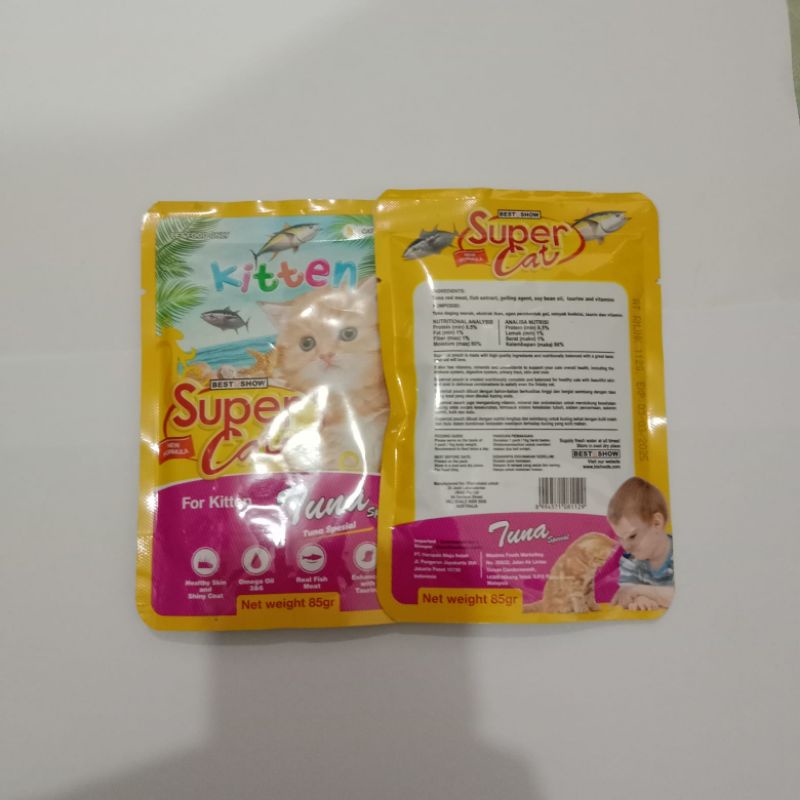 Makanan Kucing pouch Super Cat 85gr Tuna kitten SUPER CAT