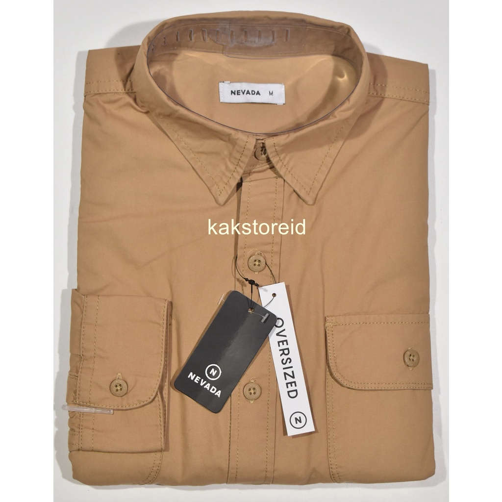 Kemeja Pria Nevada Lengan Panjang Khaki OWE 231
