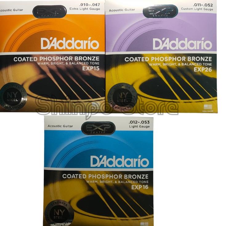 Bermanfaat Senar Gitar Akustik D'addario String EXP15 EXP26 EXP16 Dijamin Untung