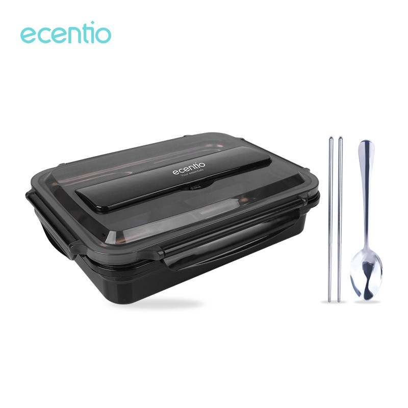 ecentio 5 Grid Lunch box stainless tahan panas Kapasitas Besar/1200ml+300ml Mangkuk sup/kotak bekal Tepak makan