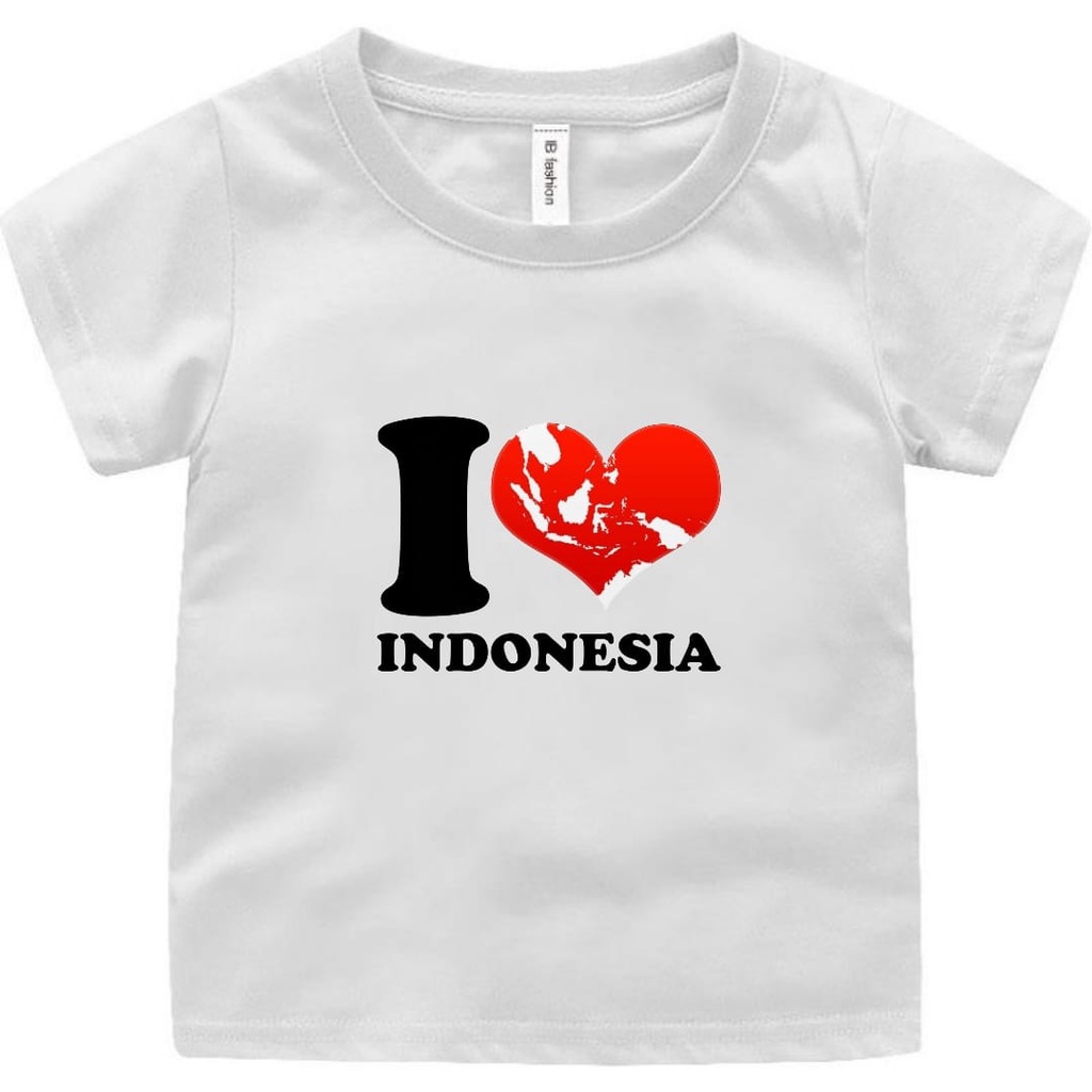 KAOS BAJU ANAK INDONESIA 17 AGUSTUS T-SHIRT UNTUK ANAK 2-10 TAHUN CINTA INDONESIA