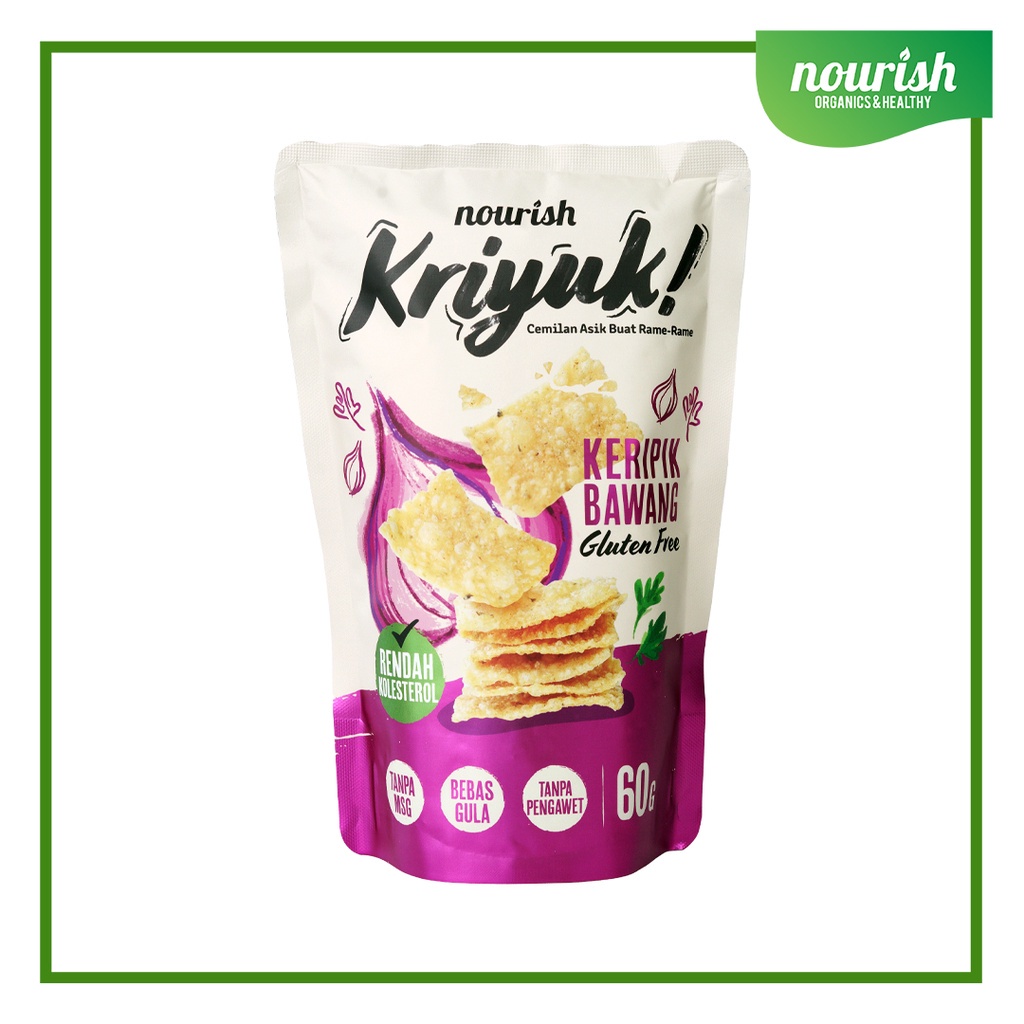 

KRIYUK! Keripik Bawang Gluten Free Rendah Kolesterol, NO MSG 60gr-JktBar