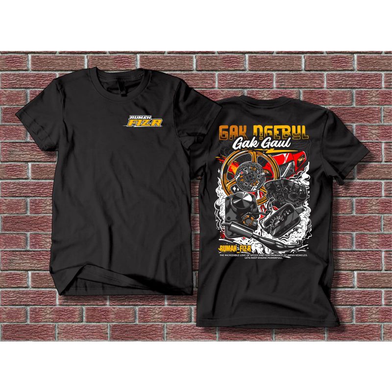 KAOS FIZ R Cotton Combed Warna Hitam