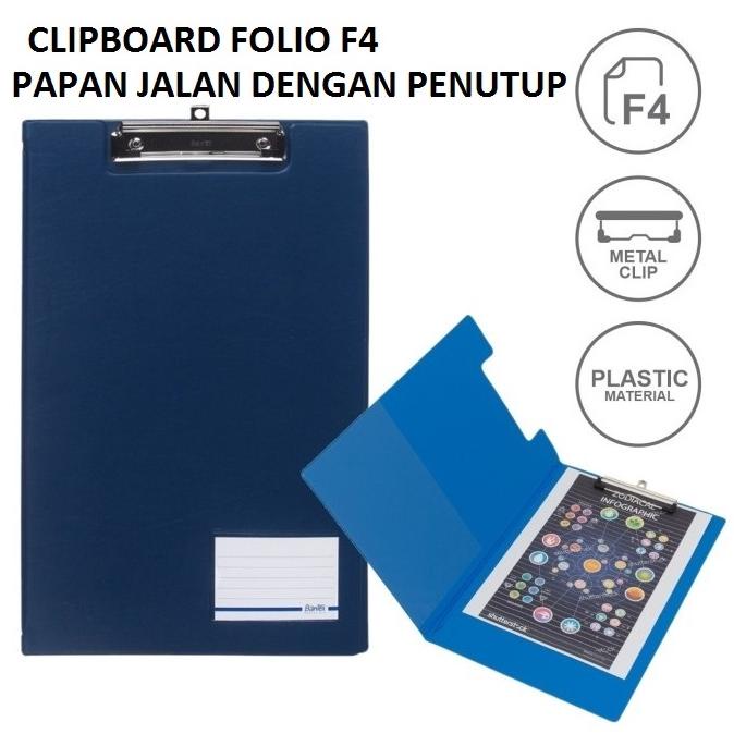 

[DISKON !!] Bantex Clipboard Papan Jalan Model Cover Penutup Size Folio