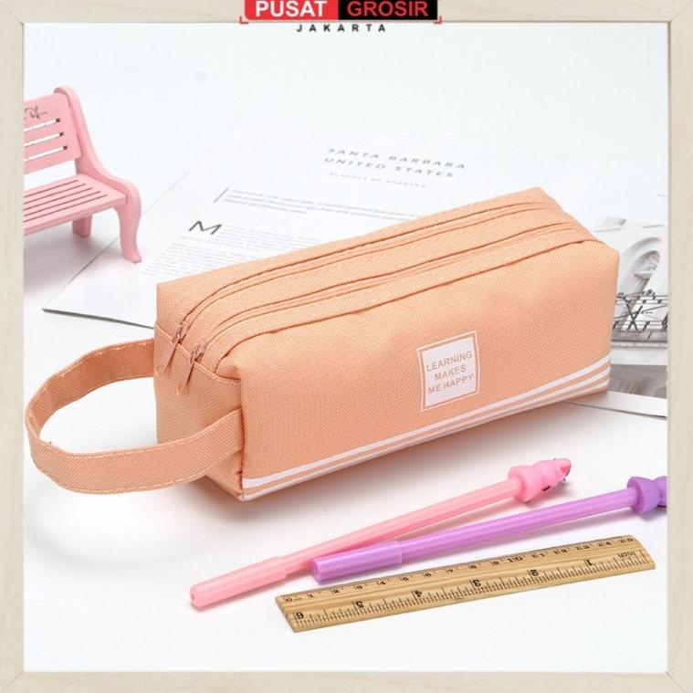 

S252 Kotak Pensil Dan Stationery Dual Zipper / Dompet Pensil 2 Pouch svefd