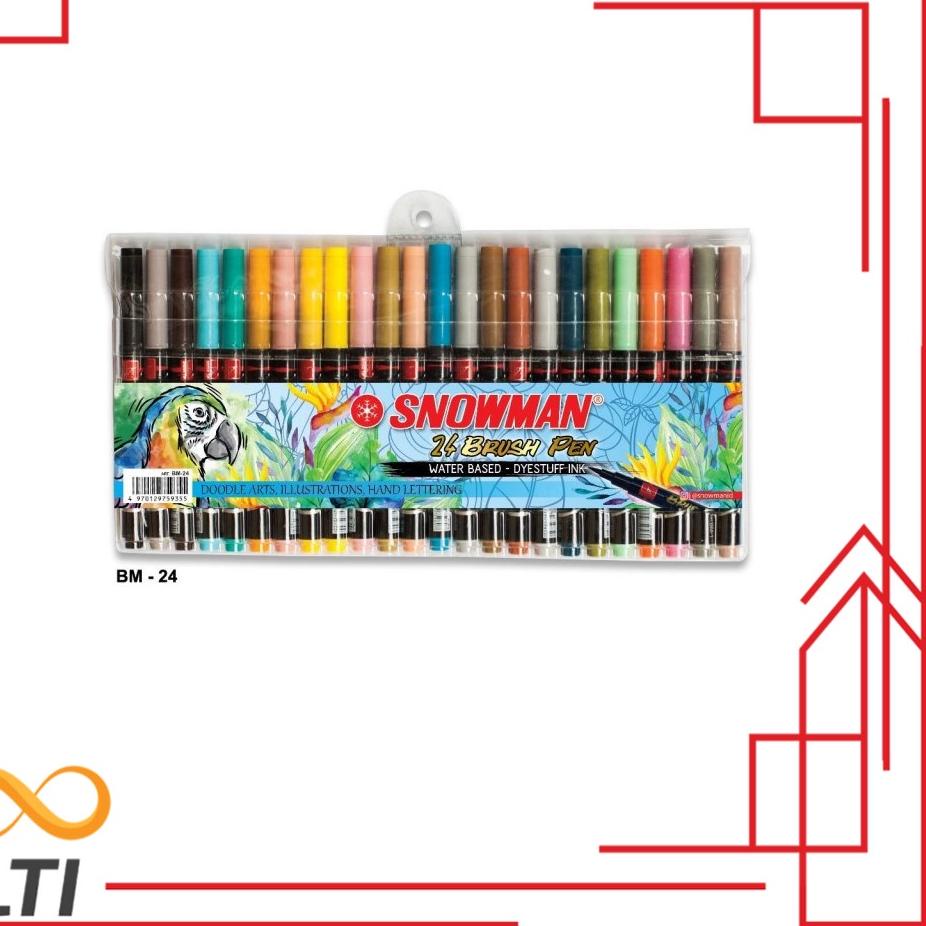 

Langsung Dibeli Snowman Brush pen 24 Warna Set - Lettering - Kaligrafi - Arts - Brushpen BM-24 MURAH