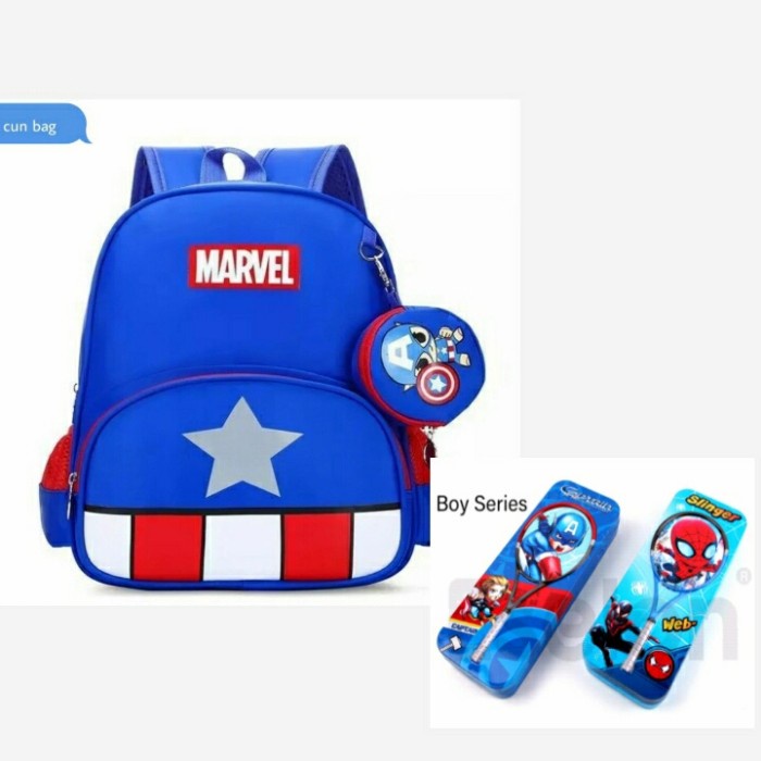 Ransel Anak Laki Laki Tas Sd Tk Paud Tas Robot Marvel E9X8 estetik Promo Gratis Ongkir Cantik rangse