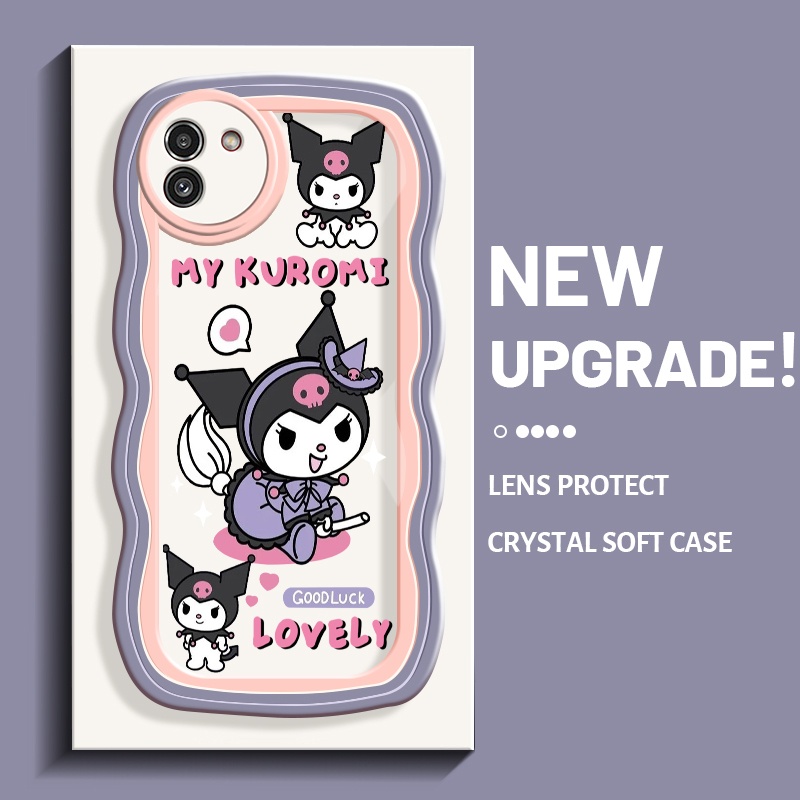 Casing Ponsel untuk Samsung A03 Core A03s A02s M02s Casing indah warna-warni HP pinggiran gelombang 