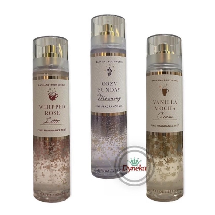 Body Mist WhippedRoseLatte/CozySundayMorning/VanillaMoccaCream BBW