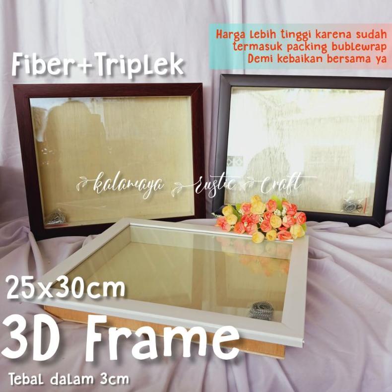 Frame Bingkai Foto 3D Fiber Hiasan Mahar Kado Unik Scrap Box Dekorasi Buket Bunga Kering Wisuda