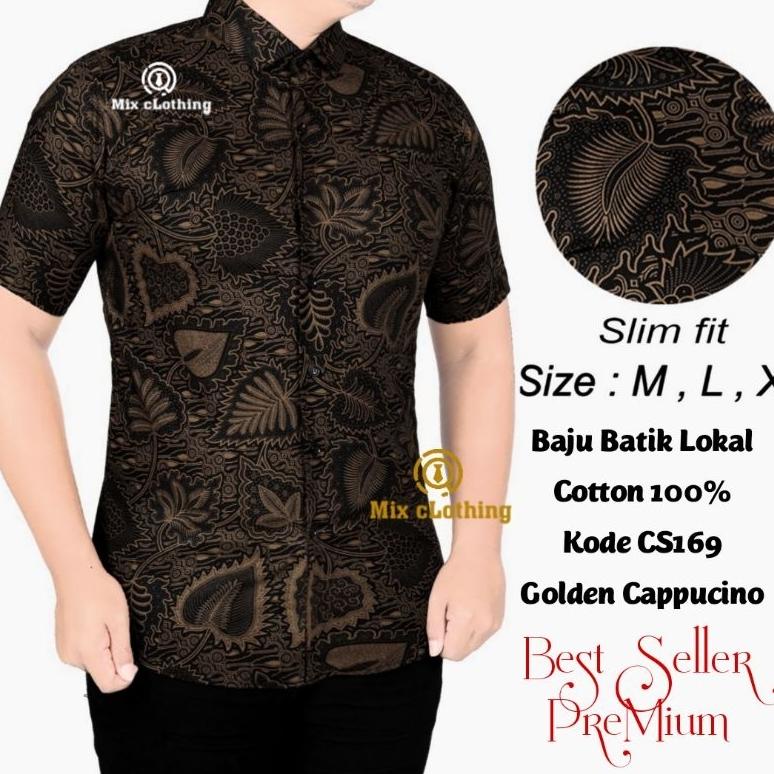 Terbaru CBS 725 HEM KEMEJA BATIK PRIA SLIM FIT LENGAN PENDEK COLIN DION