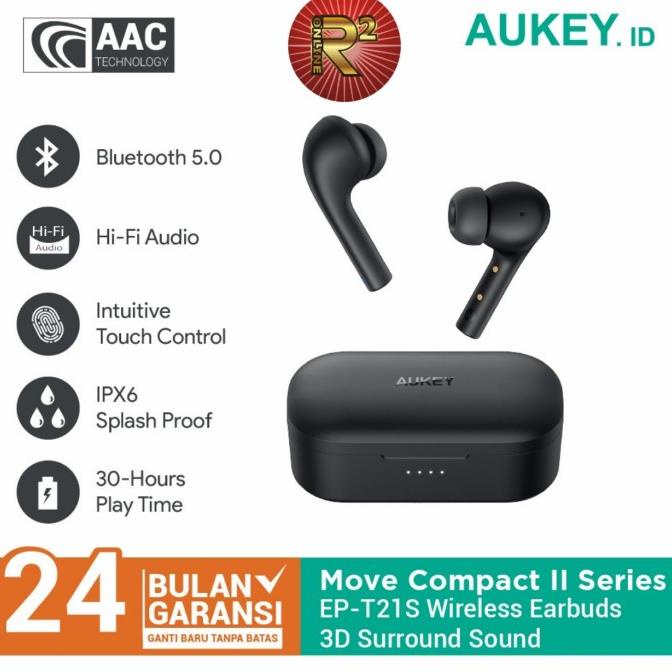 Terbaru Aukey Ep-T21S Tws Bluetooth Move Compact Ii 3D Surround Sound Original