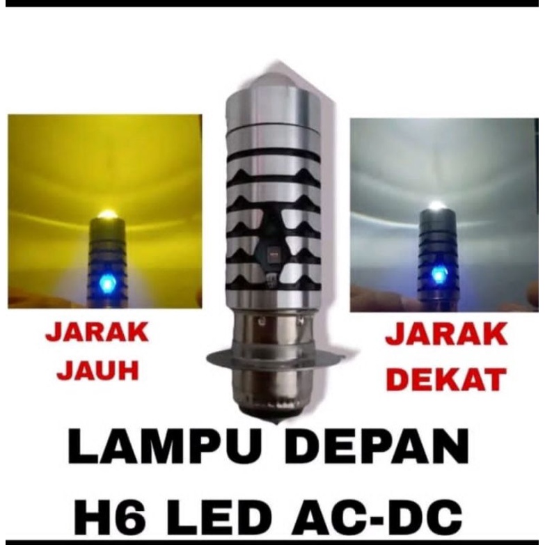 4841 lampu led utama laser H6 2warna ac-dc metic bebek