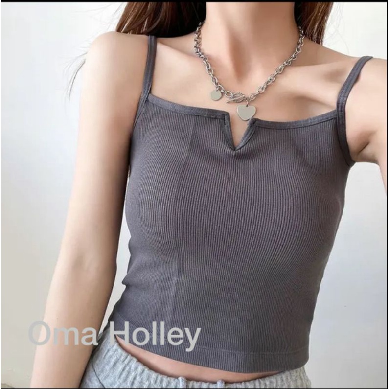 (COD) OH Fashion BH Tanktop Kotak V Wanita Import #6788