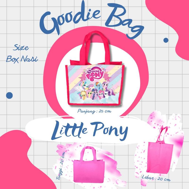 

Tas Ultah Little Pony / Tas Ulang Tahun Anak / Tas Aqiqah / Goodie Bag Souvenir Besek Kantong Custom Nama Dan Foto