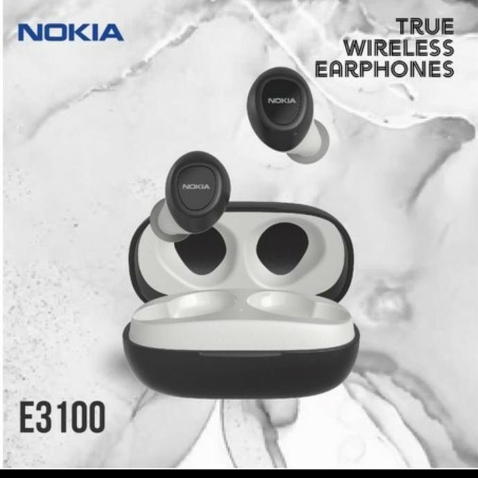 Terbaru Original Nokia E 3100 Essential Tws Earphone Headset Asli - Hitam