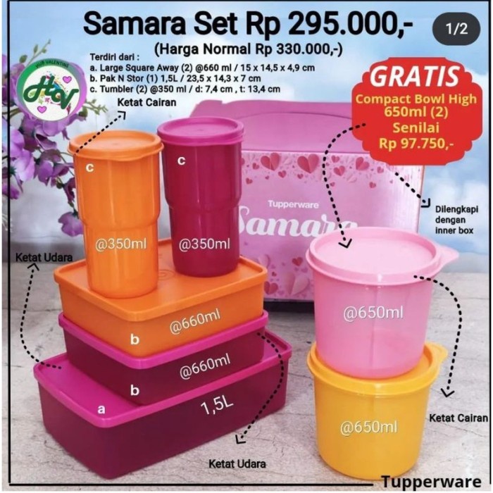 Octanita_Id- Paket Hadiah Tupperware Samara Set
