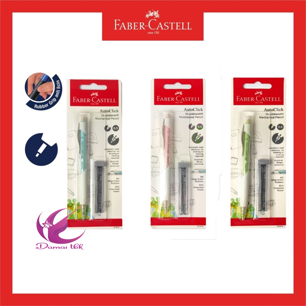 

Pensil Mekanik Mechanic Auto Click 0.5 White Blister 3 Warna +1 Refill