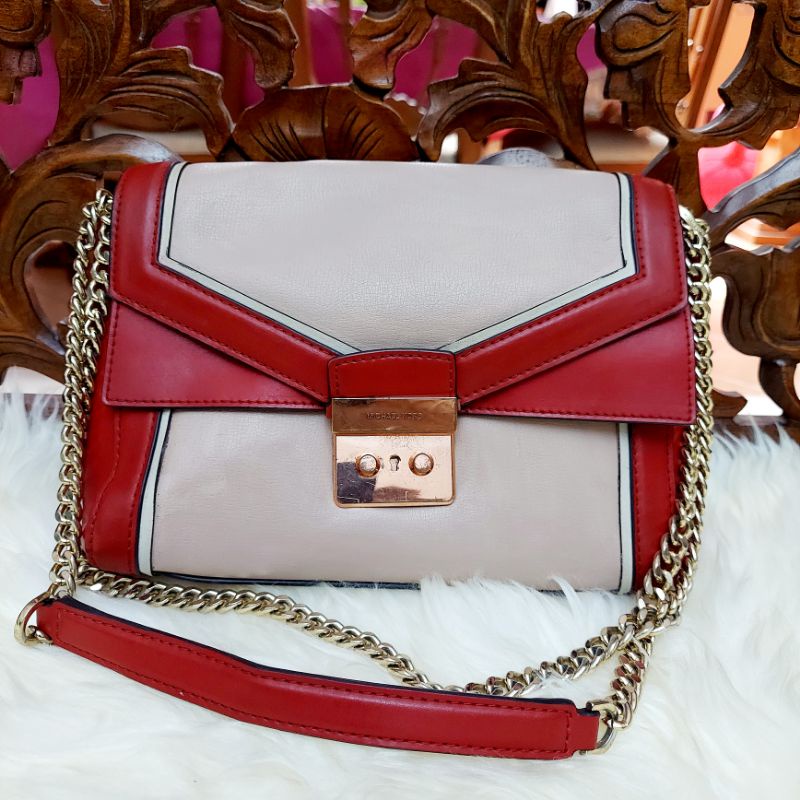 BACA DESKRIPSI TAS PRELOVED MK KINSLEY BALLET MULTI SHOULDER FLAP