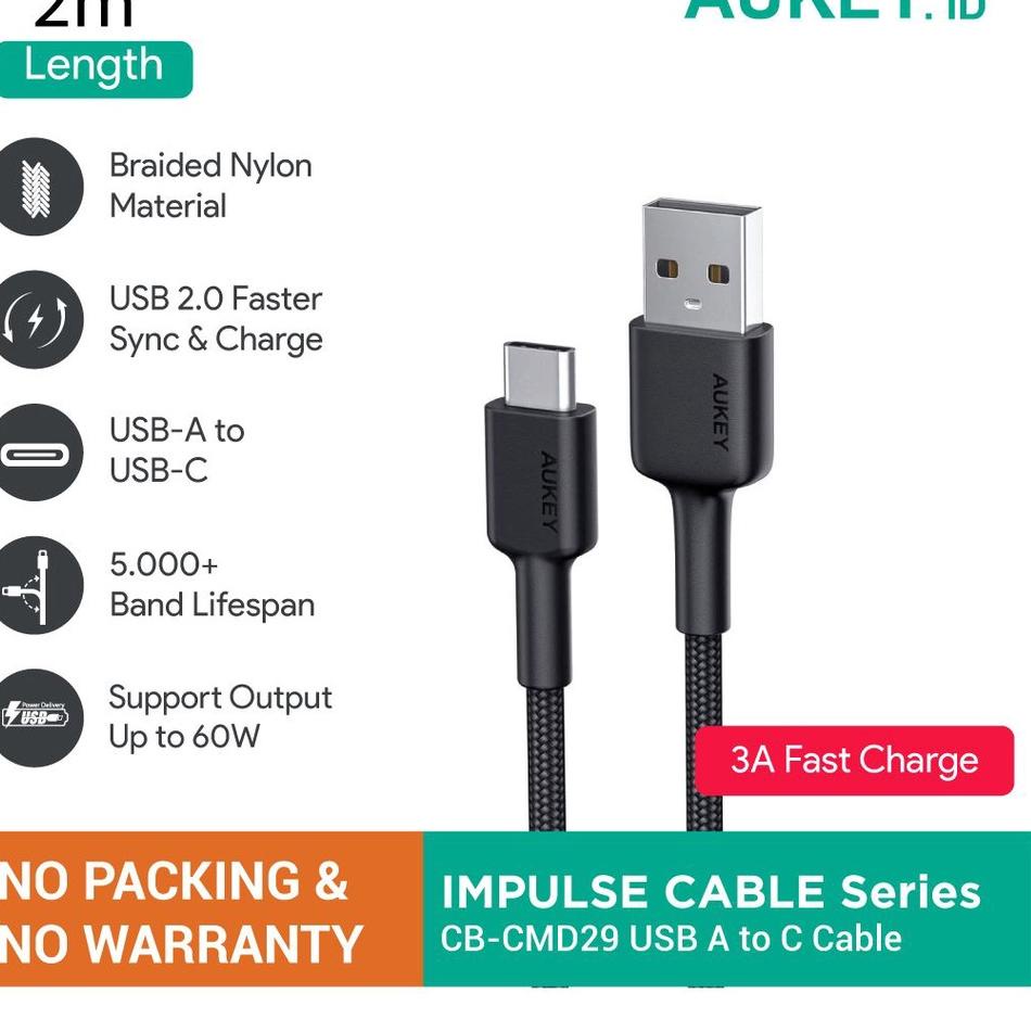 Star 12.12 Kabel Aukey CB-CMD29 USB A to C 2M (NO PACKING & NO WARRANTY) gas 