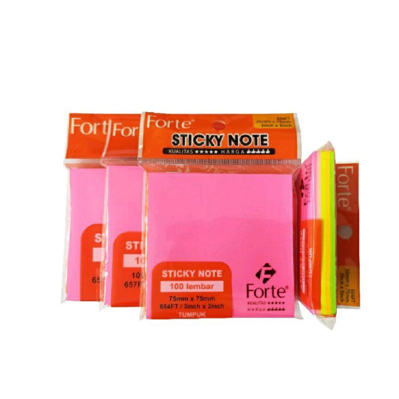 

Sticky Note Warna Forte 50 mm x 75 mm / Memo Tempel 656FT / Sticky Notes Tumpuk