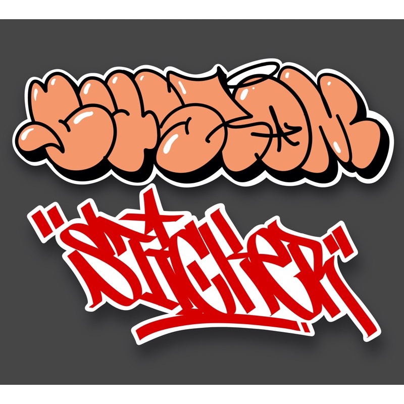 

custom sticker stiker throwup tagging grraffiti