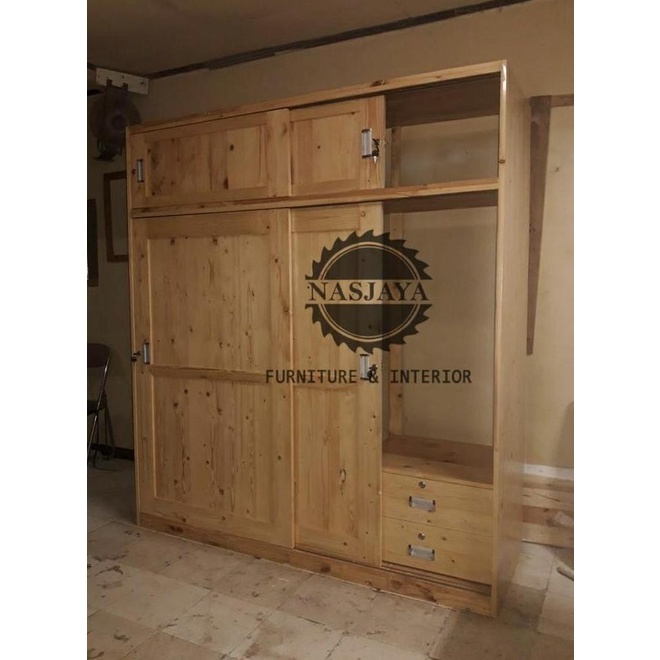 

(Pesanan) Lemari Pakaian Jati Belanda Sliding Pester_Shop