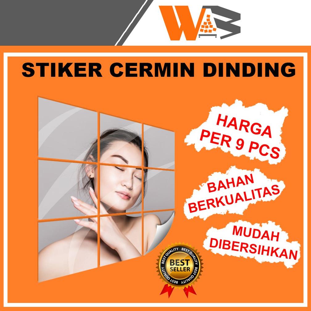 Stiker Cermin Dinding Tempel Wallpaper Cermin Kaca Tempel Dinding Persegi C59