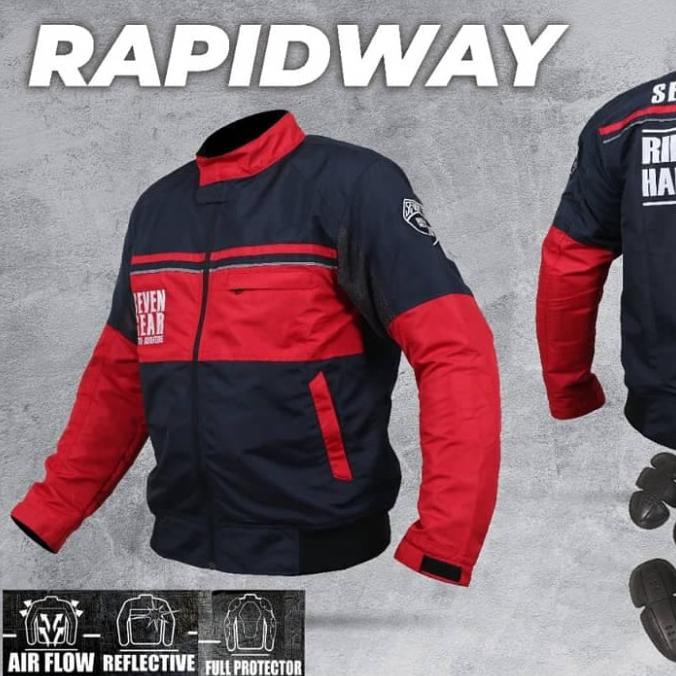 HRG DISKON Jaket Motor Touring Full Protector / Jaket Rapidway Navy 7Gear