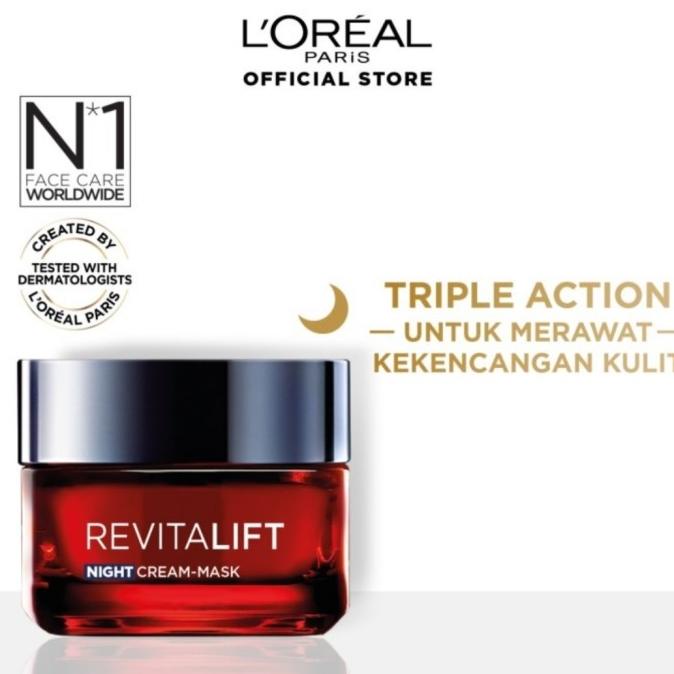 LOREAL REVITALIFT LASER X3 NIGHT CREAM / Krim Malam Anti Aging 50ml