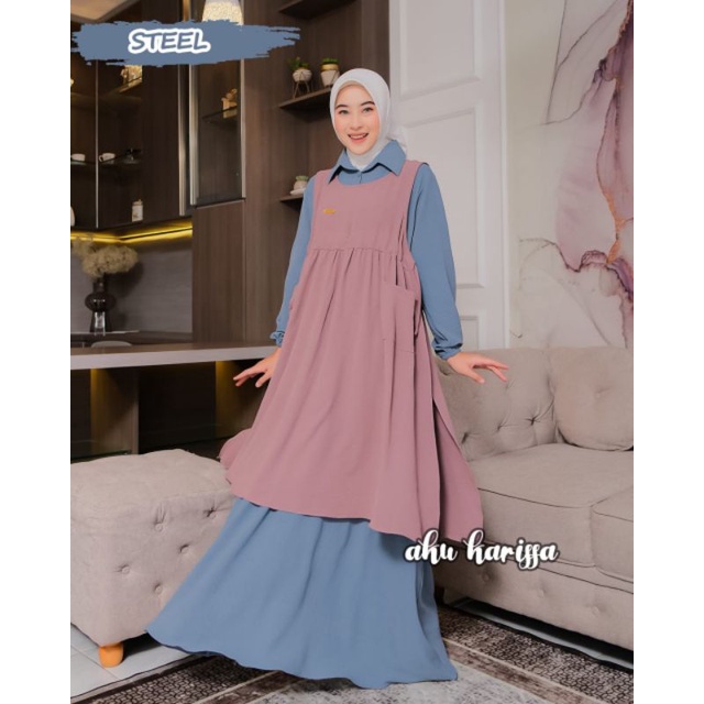 NEW AMIRA AKU KARISSA dress wanita long vest cantik ootd korea style hangout muslim terbaru gamis new serian