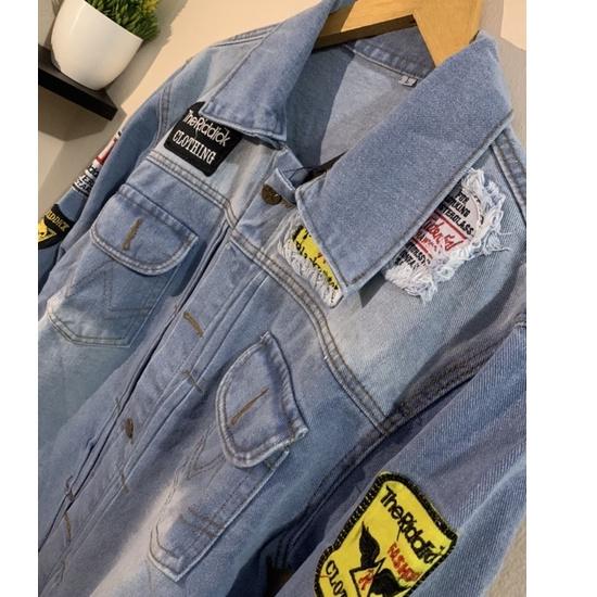 Clearance sale jaket jeans pria sanghai tempel bulu / jaket denim pria / jaket kasual pria / jaket c