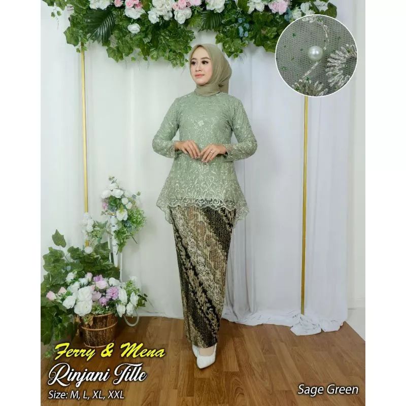 Kebaya Tunik Rinjani Tile / Tunik Brokat / Kebaya Modern / Kebaya tile / Kebaya Favorite / Batik Couple