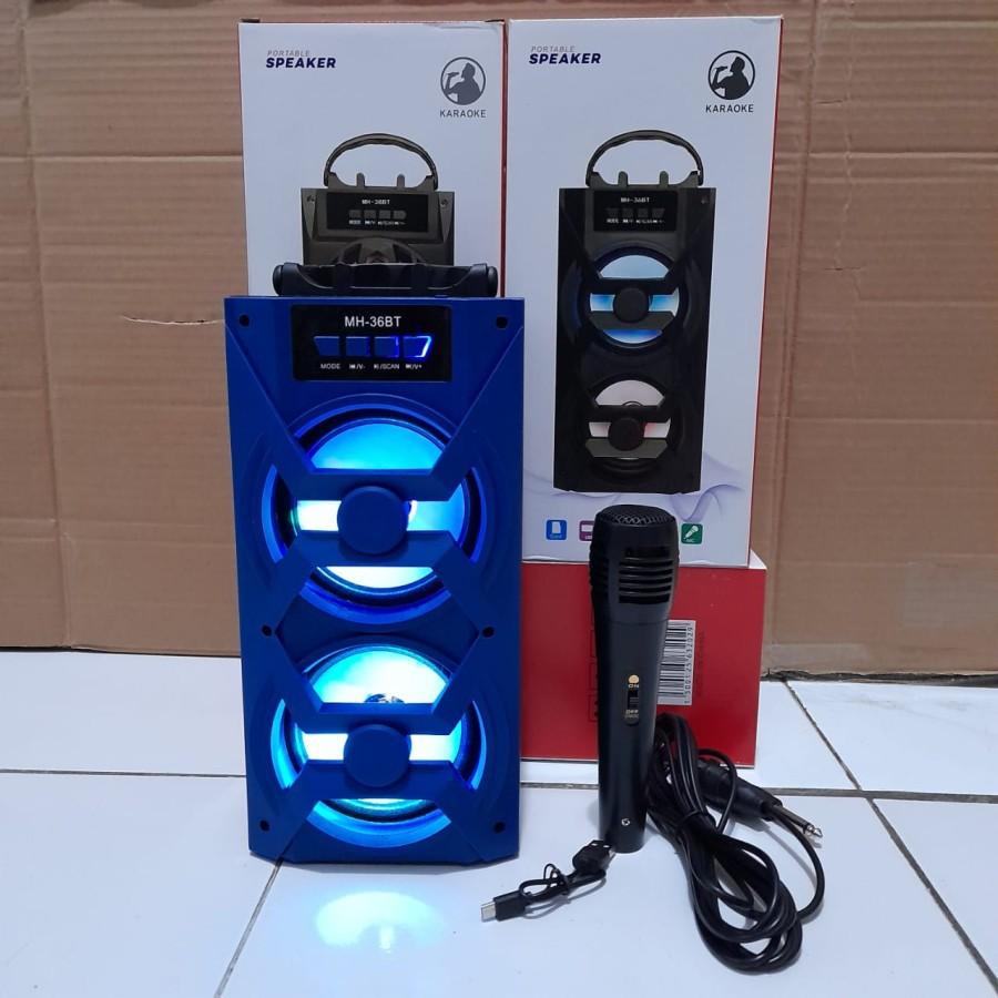 Speaker MH-36BT With MIC KARAOKE - SPEAKER BLUETOOTH KARAOKE MH 36BT - BHTC