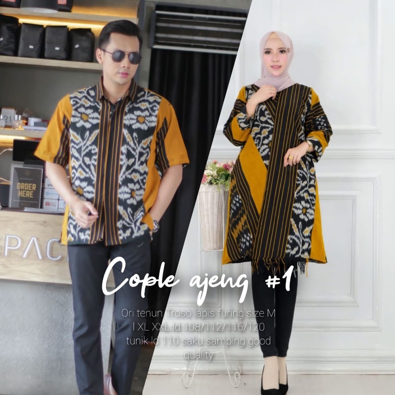 Batik Tunik Couple  Batik tenun Tunik tenun Couple Modern Set Pakaian Couple Kemeja Batik Pria Panja
