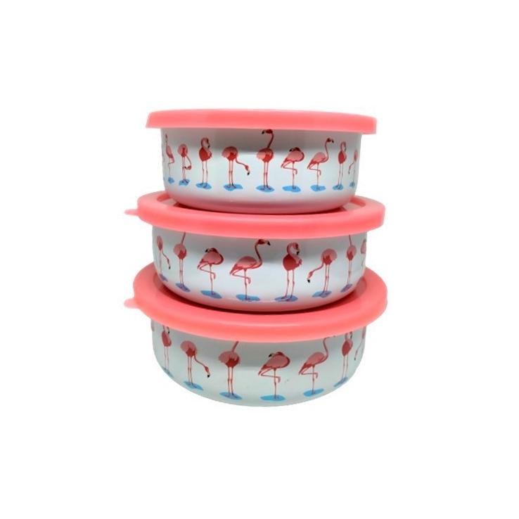 Kedaung Mangkok Pengaduk / Mixing Bowl Set Flamingo 3 Pcs (14,16,18 Cm)