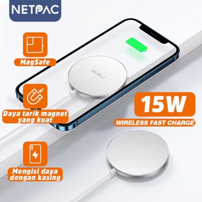 Netpac Charger Magnetic Wireless Charger For Huawei Xiaomi Samsung 15W Magnetic Wireless Fast Charge