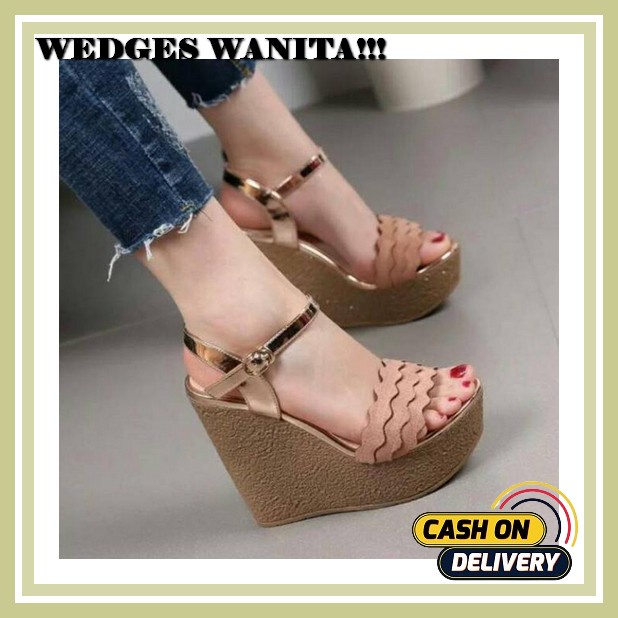 [Jy] 1524 Sandal Wanita Wedges Terbaru 8058 Heels 8,5Cm Tali Impor Elegan Feminin Pesta Abbushoes Rm