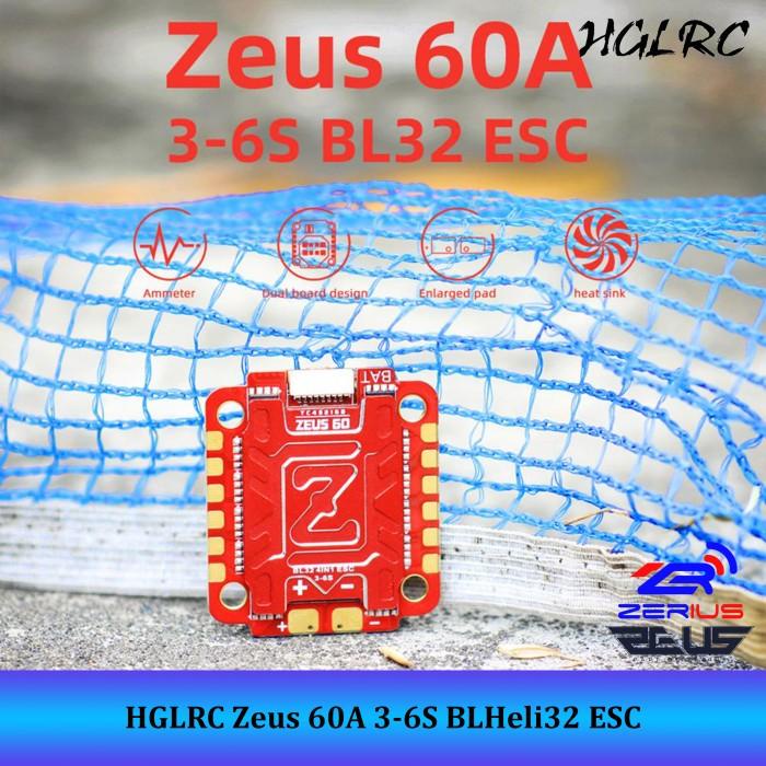 Aksdrone Hglrc Zeus 60A Esc 3-6S Blheli_32 With Heatsink