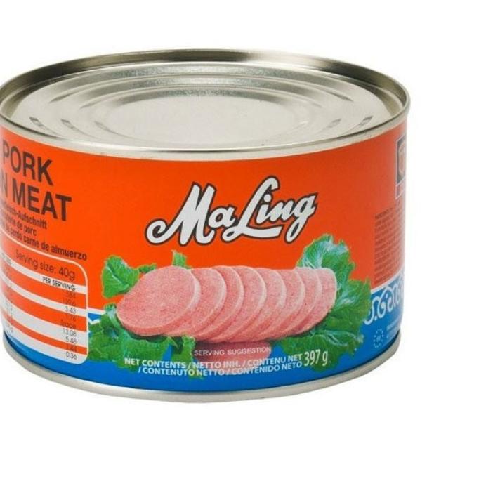 

Import Terlaris MA LING LUNCHEON PORK 397 GRAM TTS CANNED / DAGING HAM BABI MALING KALENG buruan