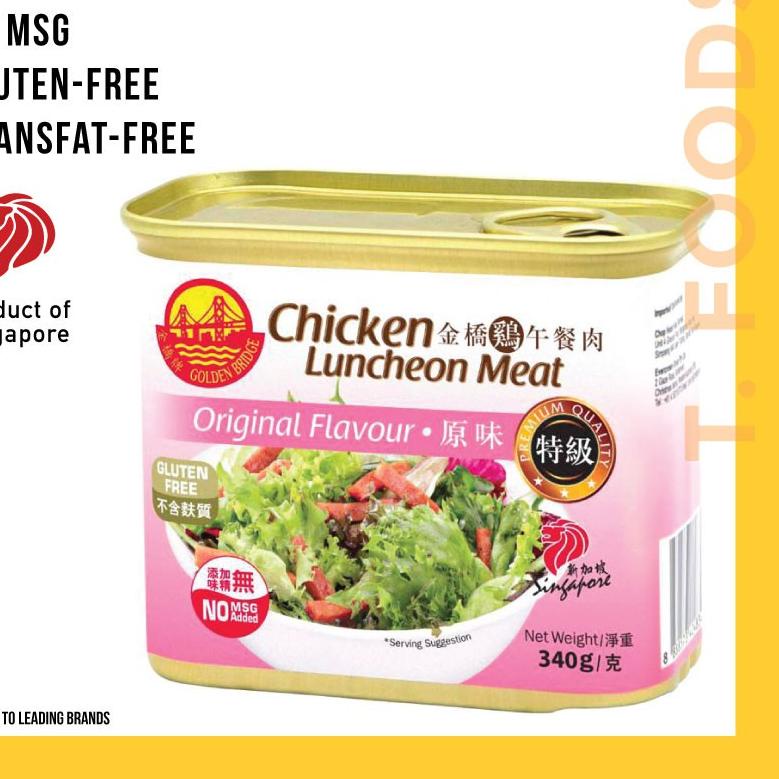 

12.12 FLASH SALE CHICKEN LUNCHEON MEAT SINGAPORE GOLDEN BRIDGE 340g 