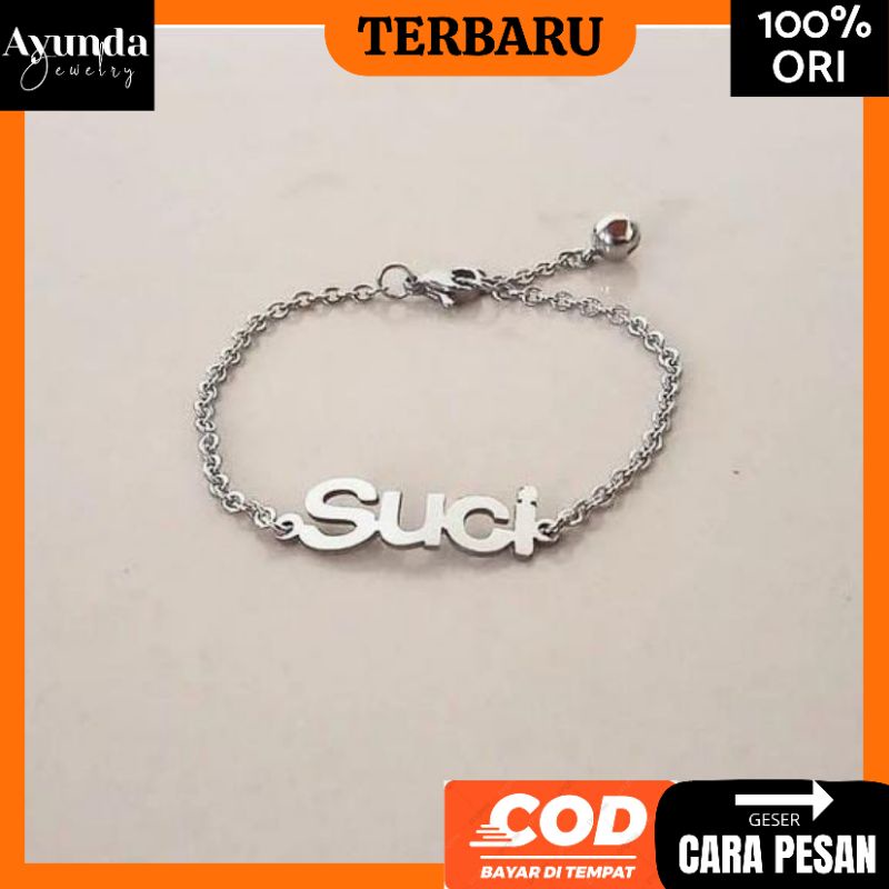 Gelang Anak Custom nama Anti karat bahan monel stenless steel