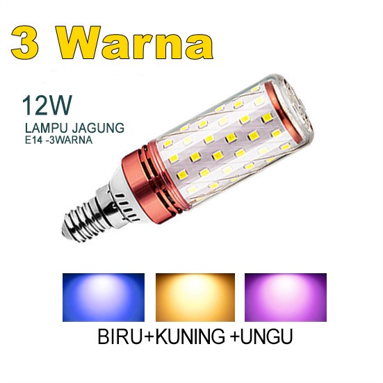 E14 3 Warna LED Jagung Lampu Hias Cafee 6W Bohlam 3 Color